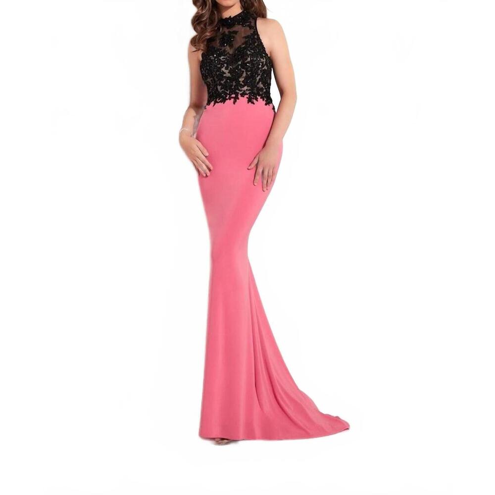 NEW STUDIO 17 elegant fitted sleeveless prom dress in black/pink